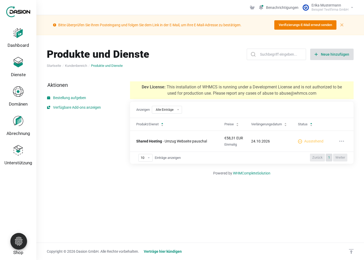 Liste der Dienste