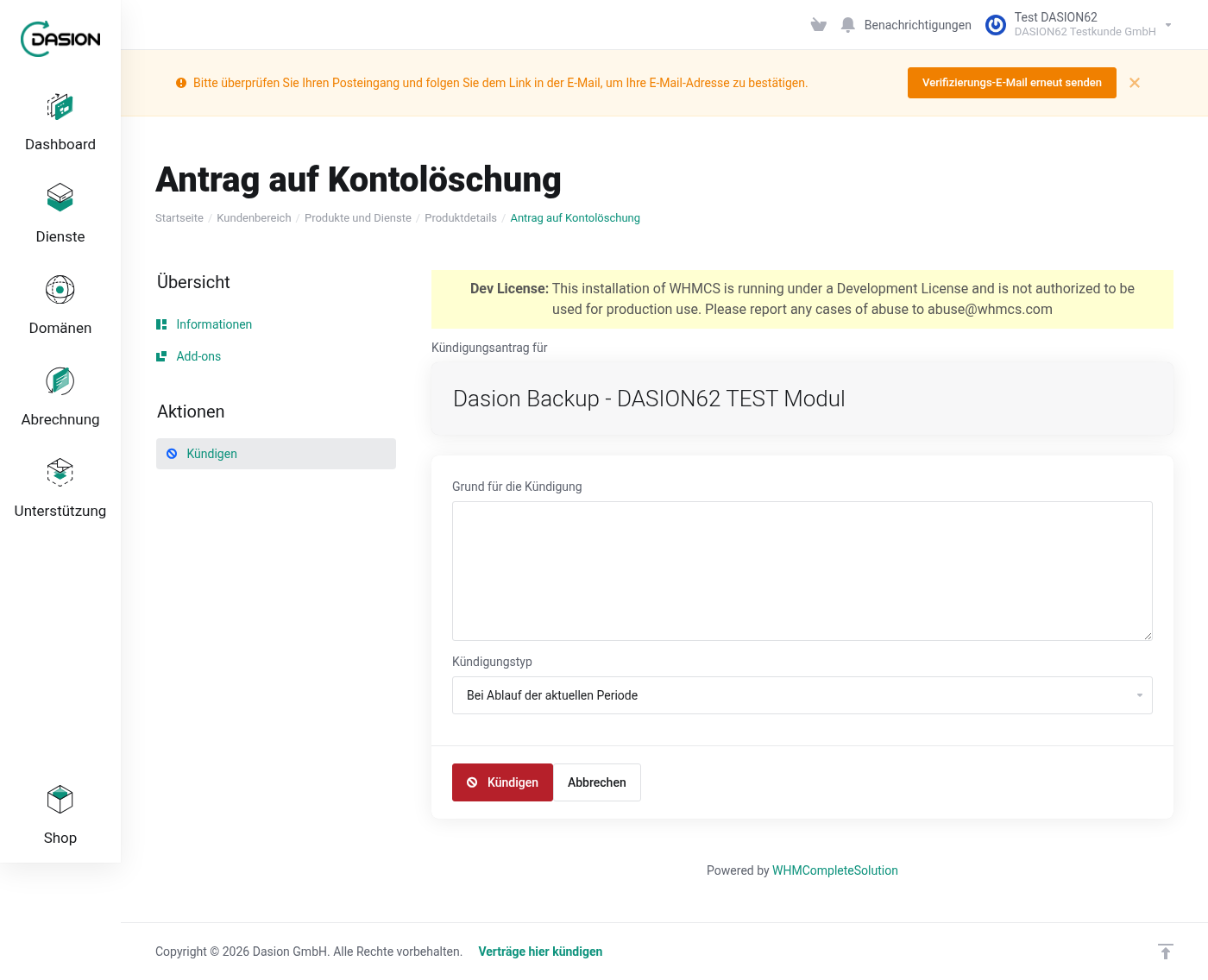 Kündigungsformular